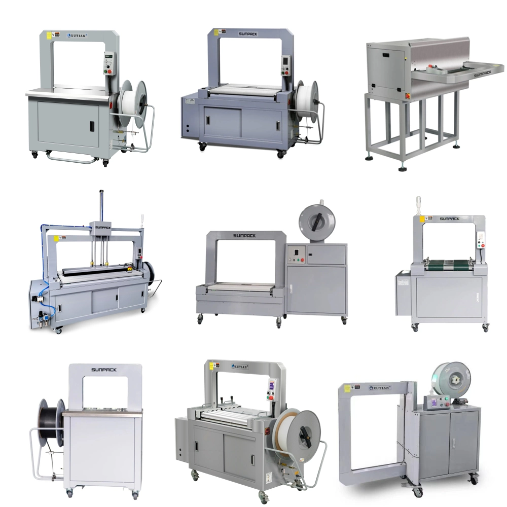 Sunpack Plastic Band Heat Sealing Bundling Packaging Full Automatic Strapping Machine with Product Line